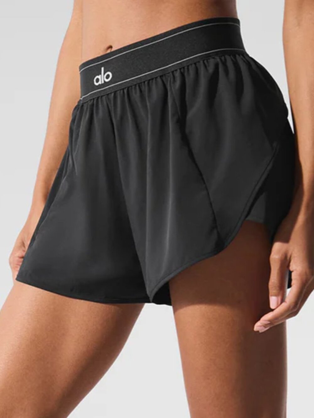 ALO Yoga Match Point Short Black 💗High Waist Athletic Running Tennis Shorts NWT - Picture 6 of 9